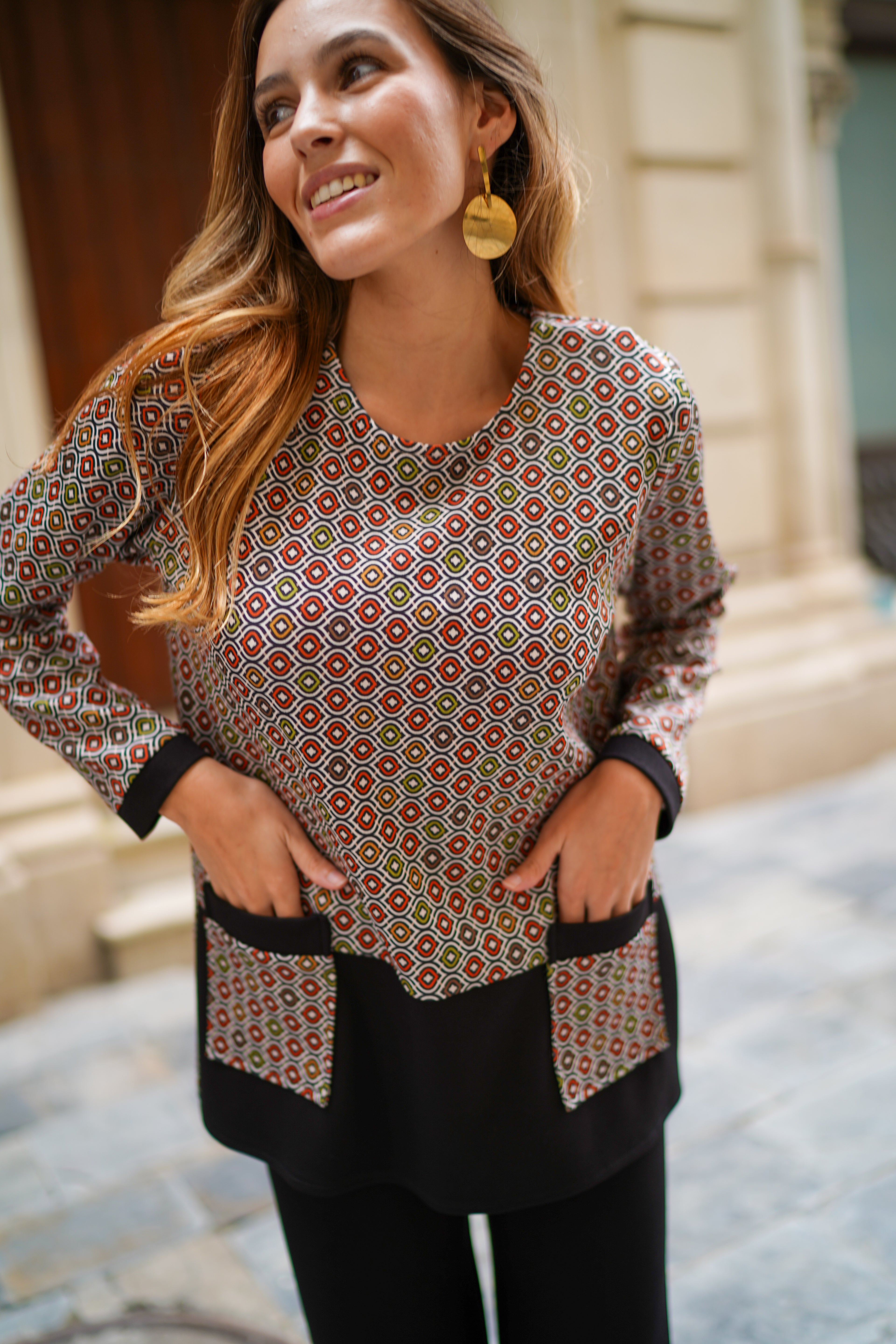 Camiseta Punto Cordinada Con Liso Y Bolsillos De Parche Caldera