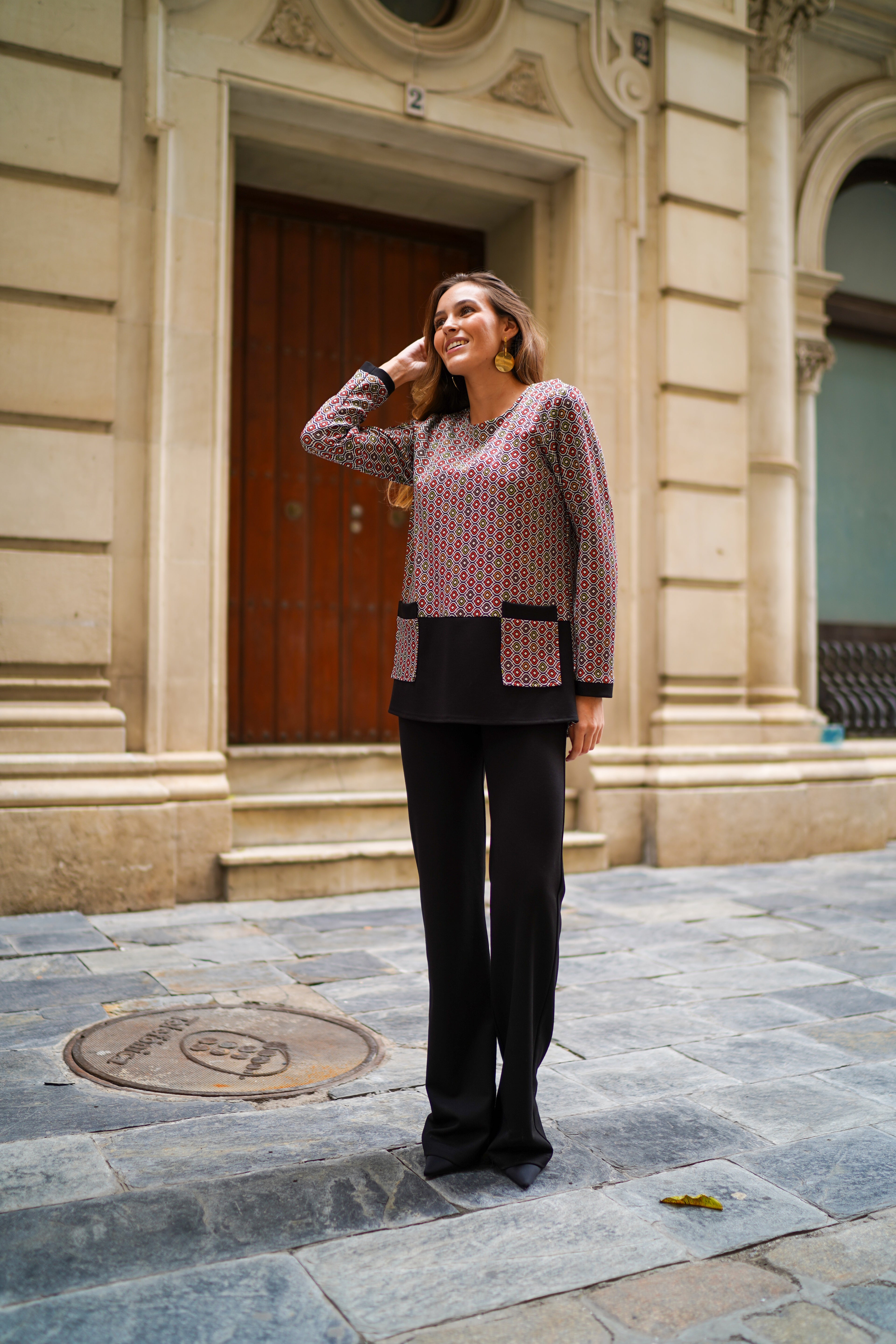 Camiseta Punto Cordinada Con Liso Y Bolsillos De Parche Caldera