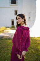 Blusa volante cuello gasa liso