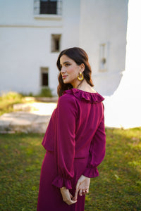 Blusa volante cuello gasa liso