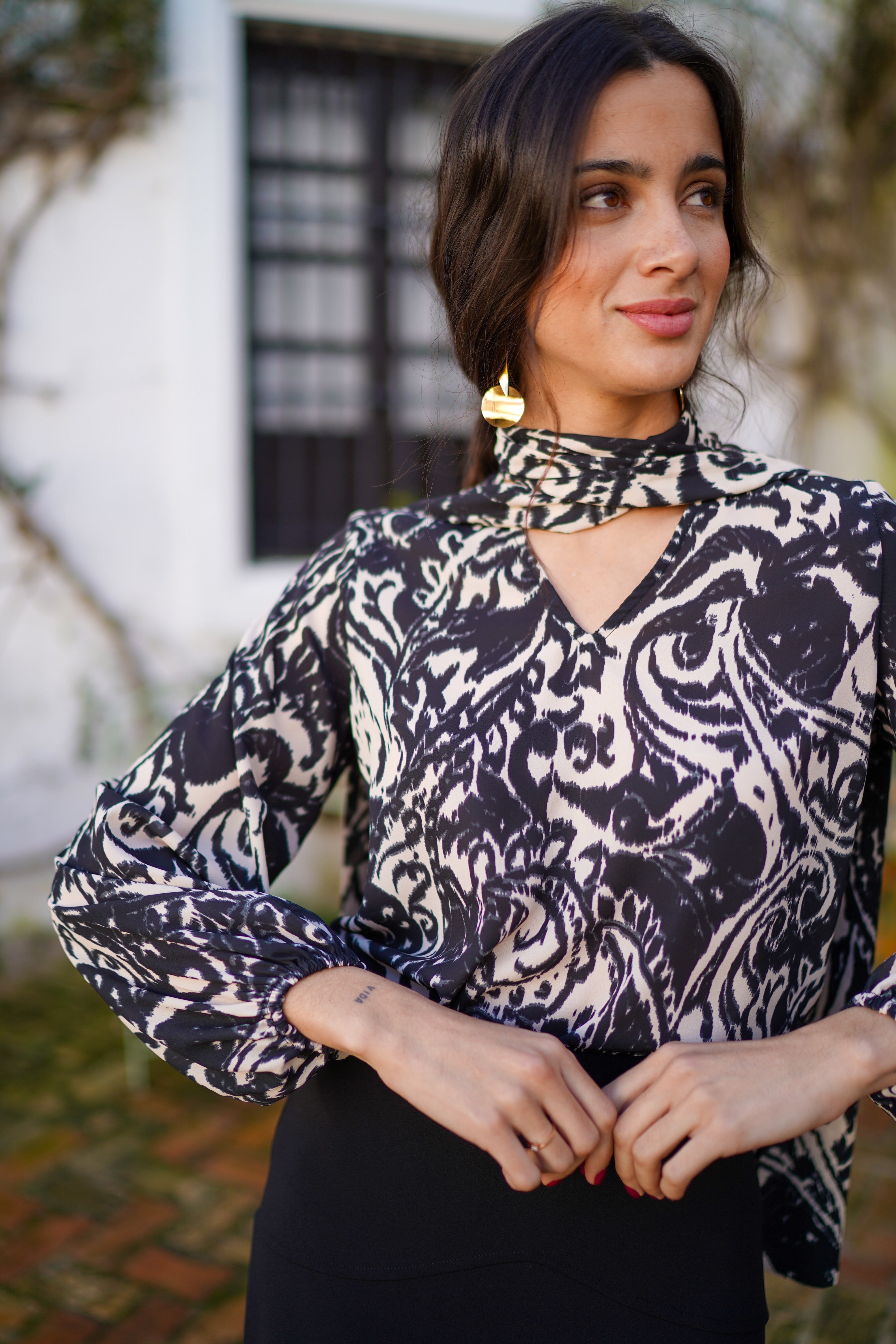 Blusa lazada estampada