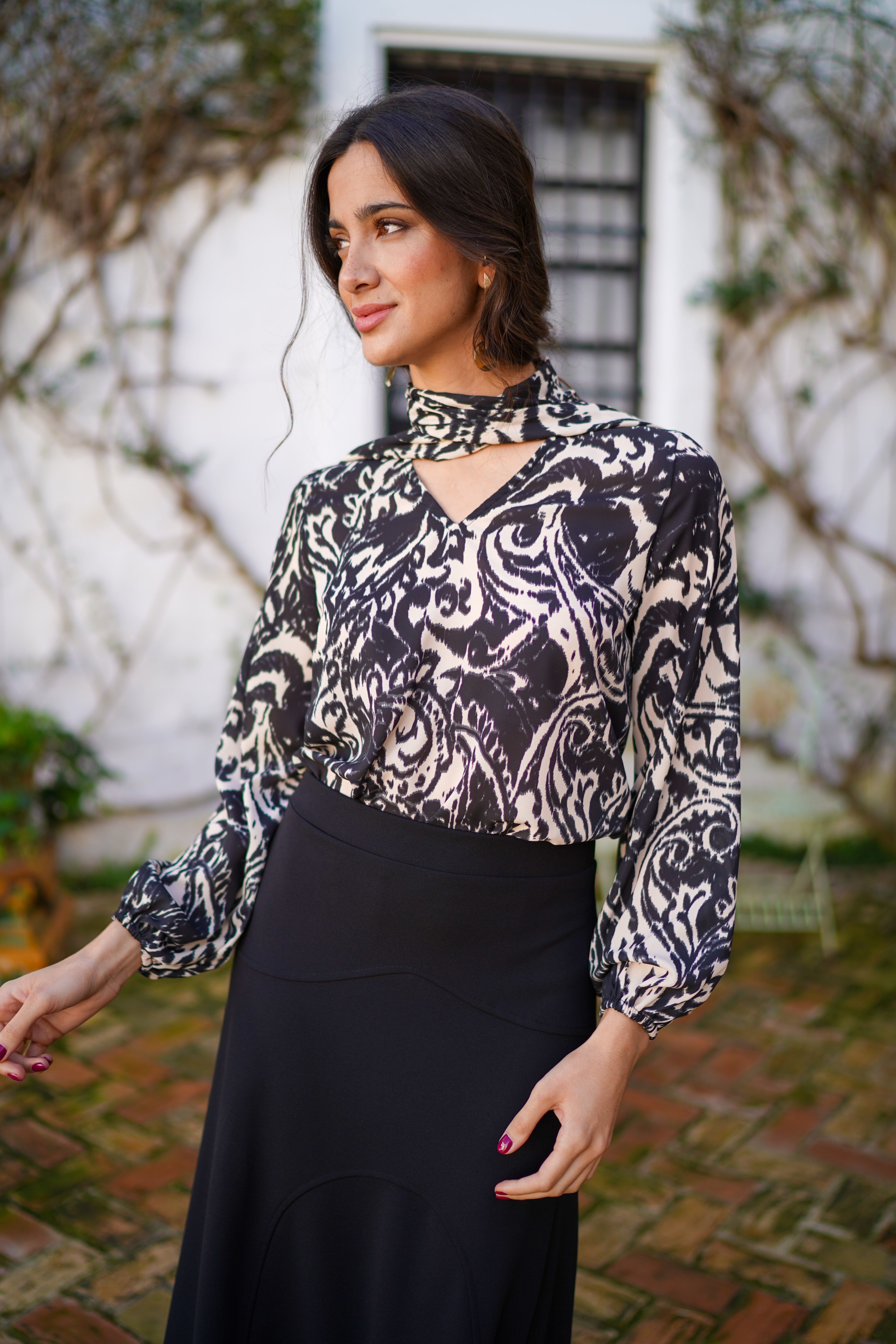 Blusa lazada estampada