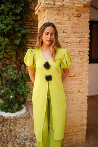 Conjunto bluson y pantalon pompones