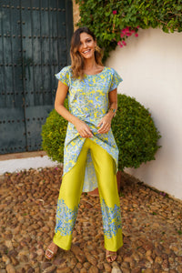 Conjunto estampado recogido