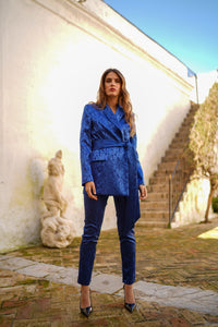 Conjunto brocado con carteras y fajin
