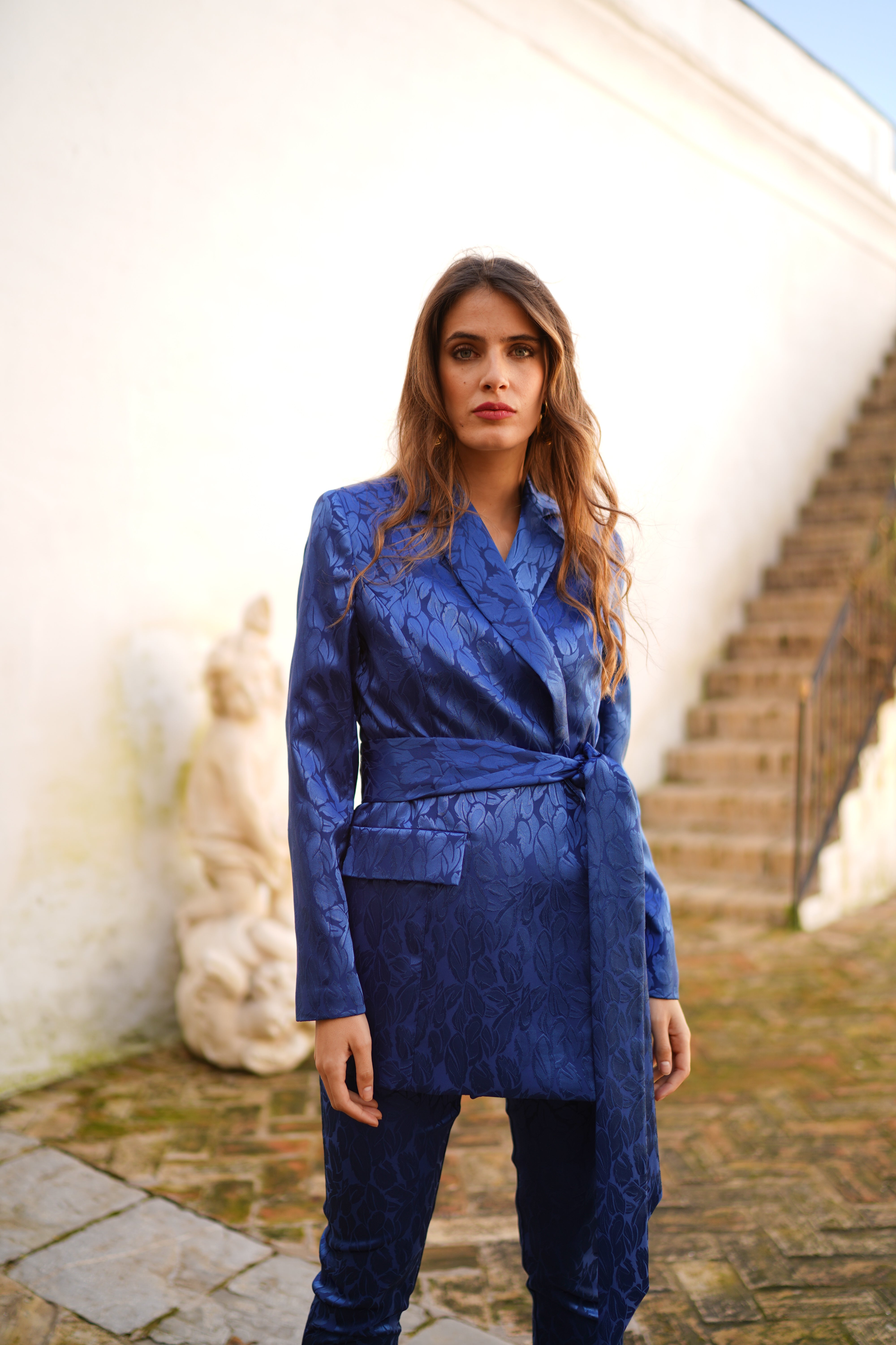Conjunto brocado con carteras y fajin