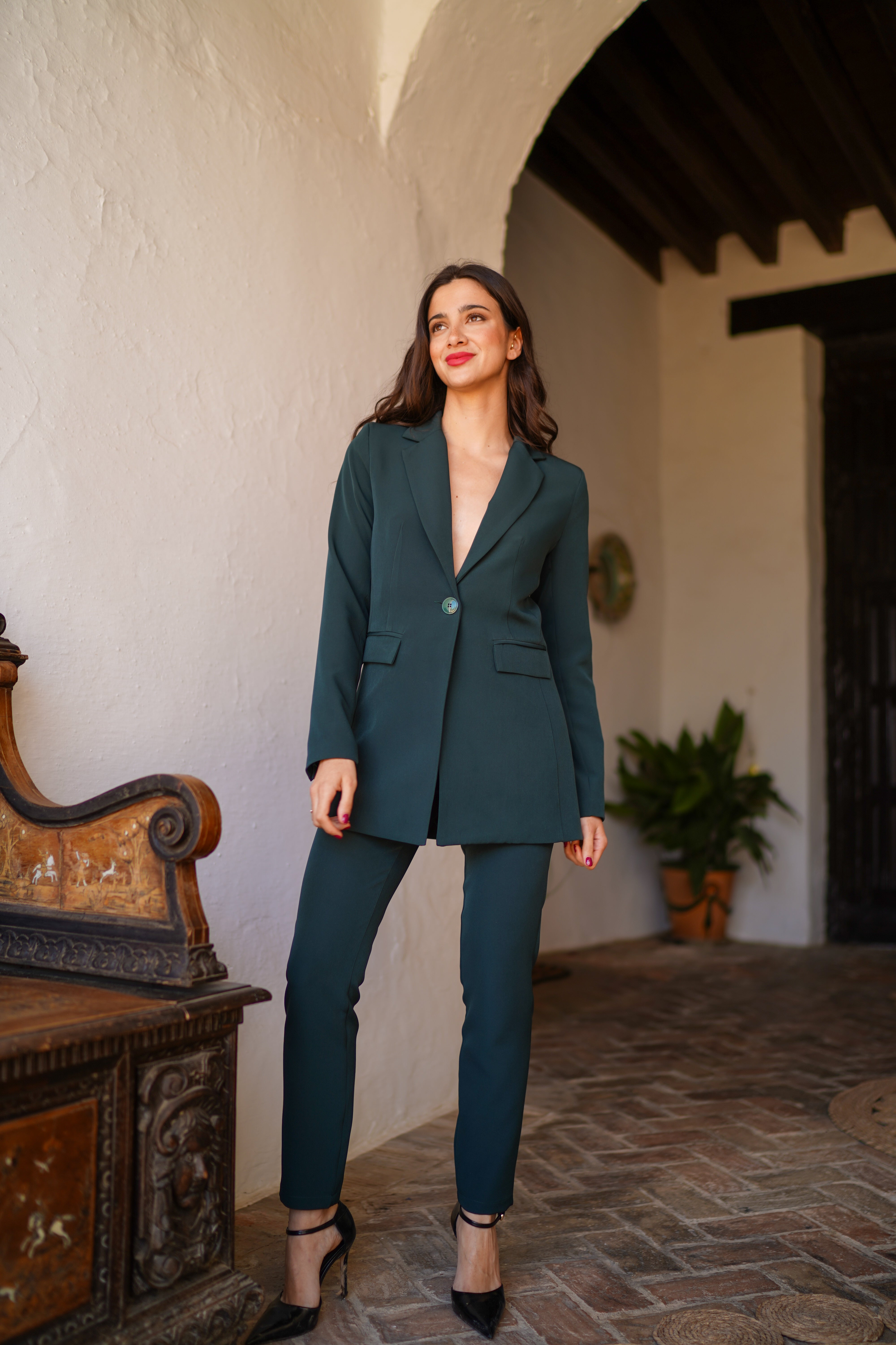 Conjunto basic pantalon pitillo liso