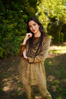 Conjunto de terciopelo estampado