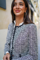 Chaqueta Chanel cuadros Negro