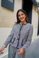 Chaqueta Chanel cuadros Negro