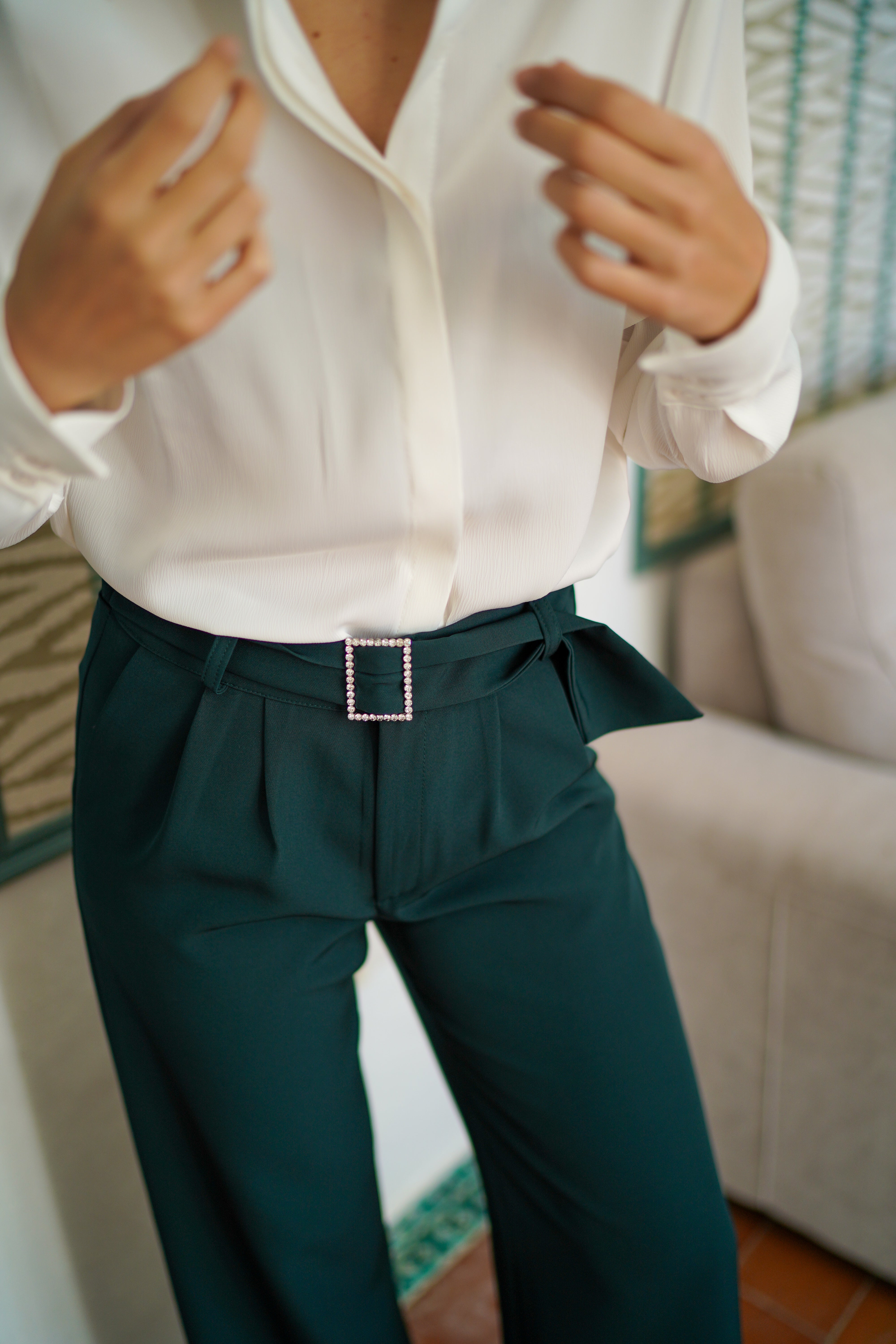 Pantalon basic hebilla liso