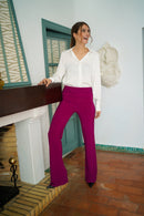 Pantalon basic punto seda liso