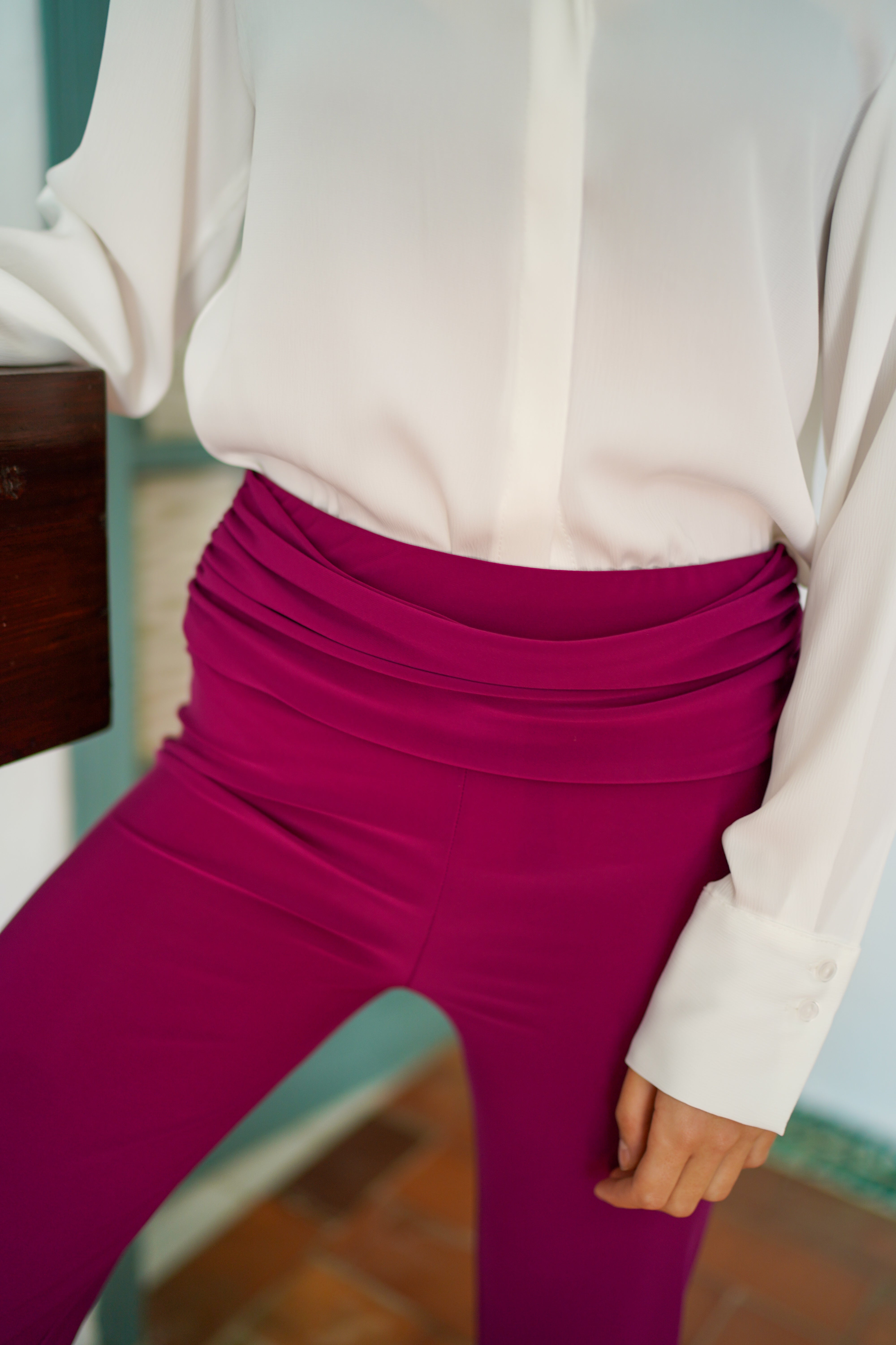 Pantalon basic punto seda liso