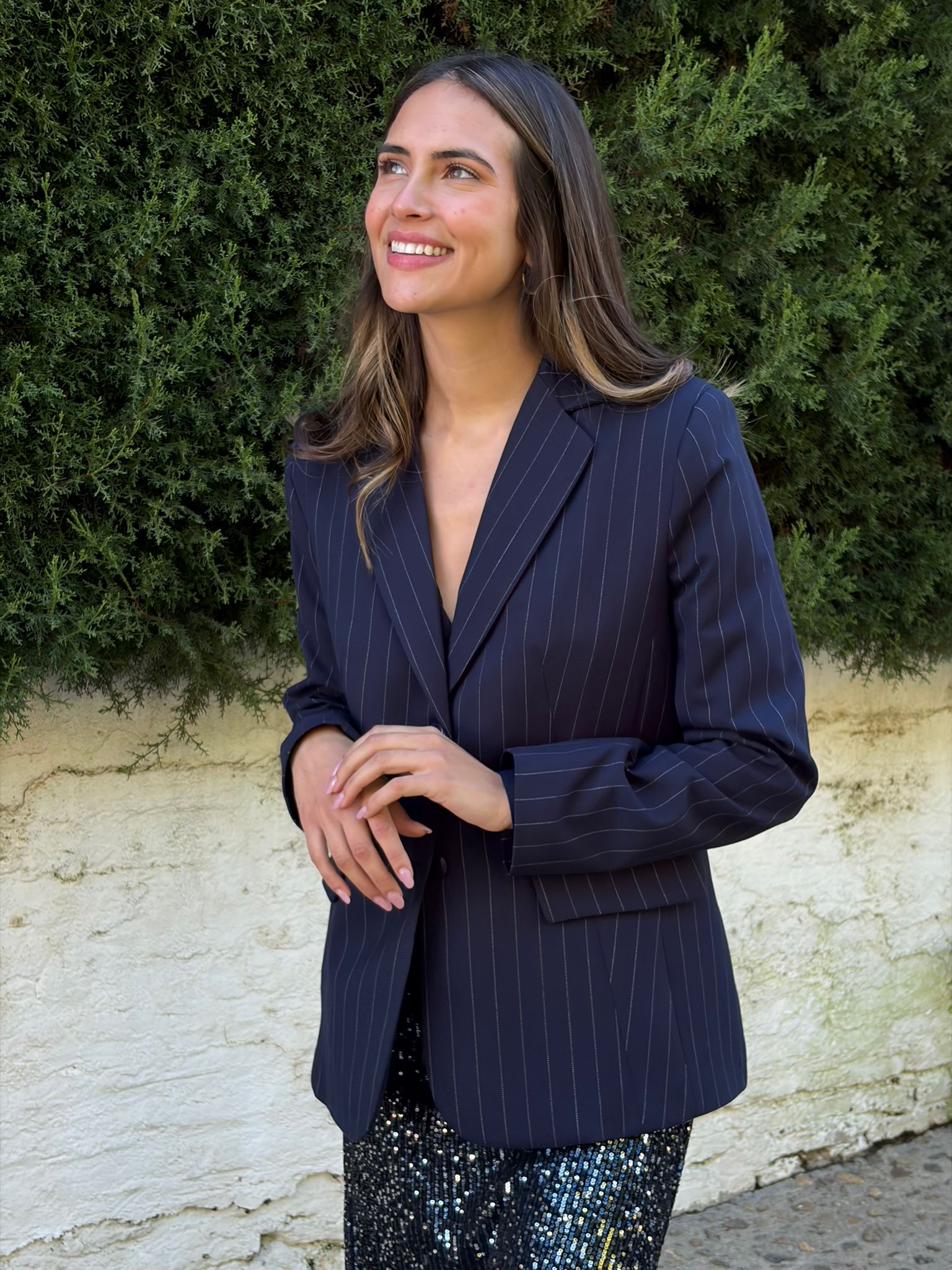 Blazer Bilbao Rayas Azul Marino