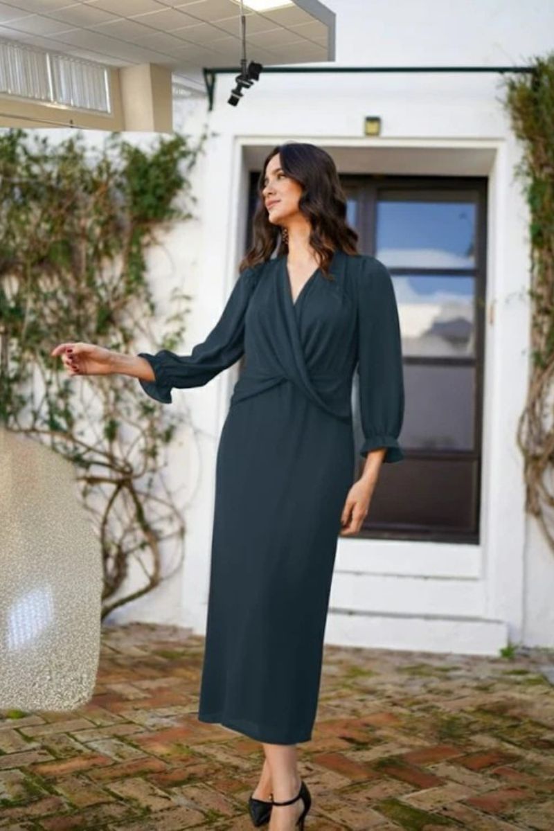Vestido Hervas nuevo Azul Petroleo