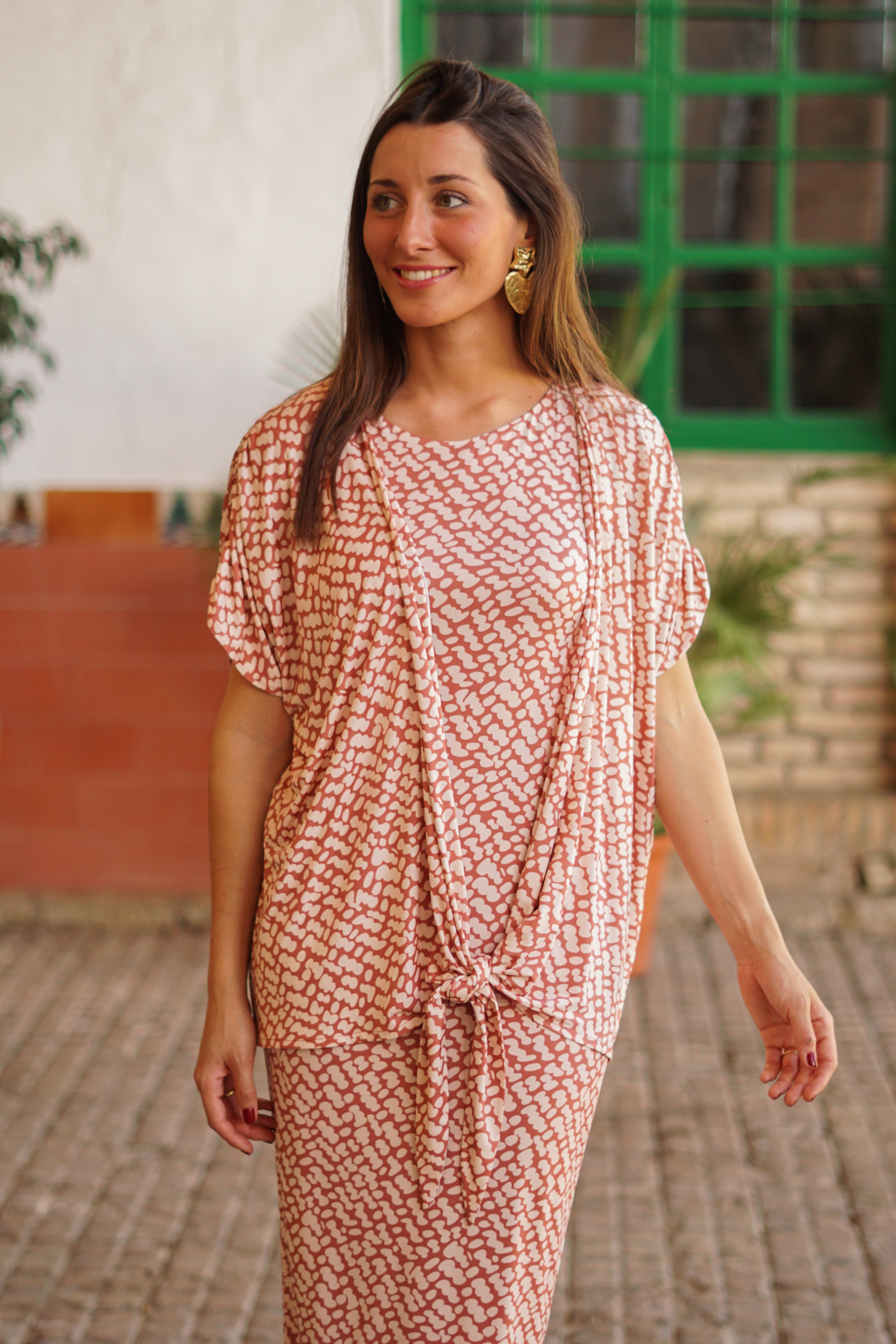 Vestido nudo sisa estampado
