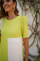 Vestido bicolor trapecio