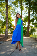 Vestido nudo bicolor