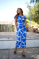 Vestido con cuello drapeado