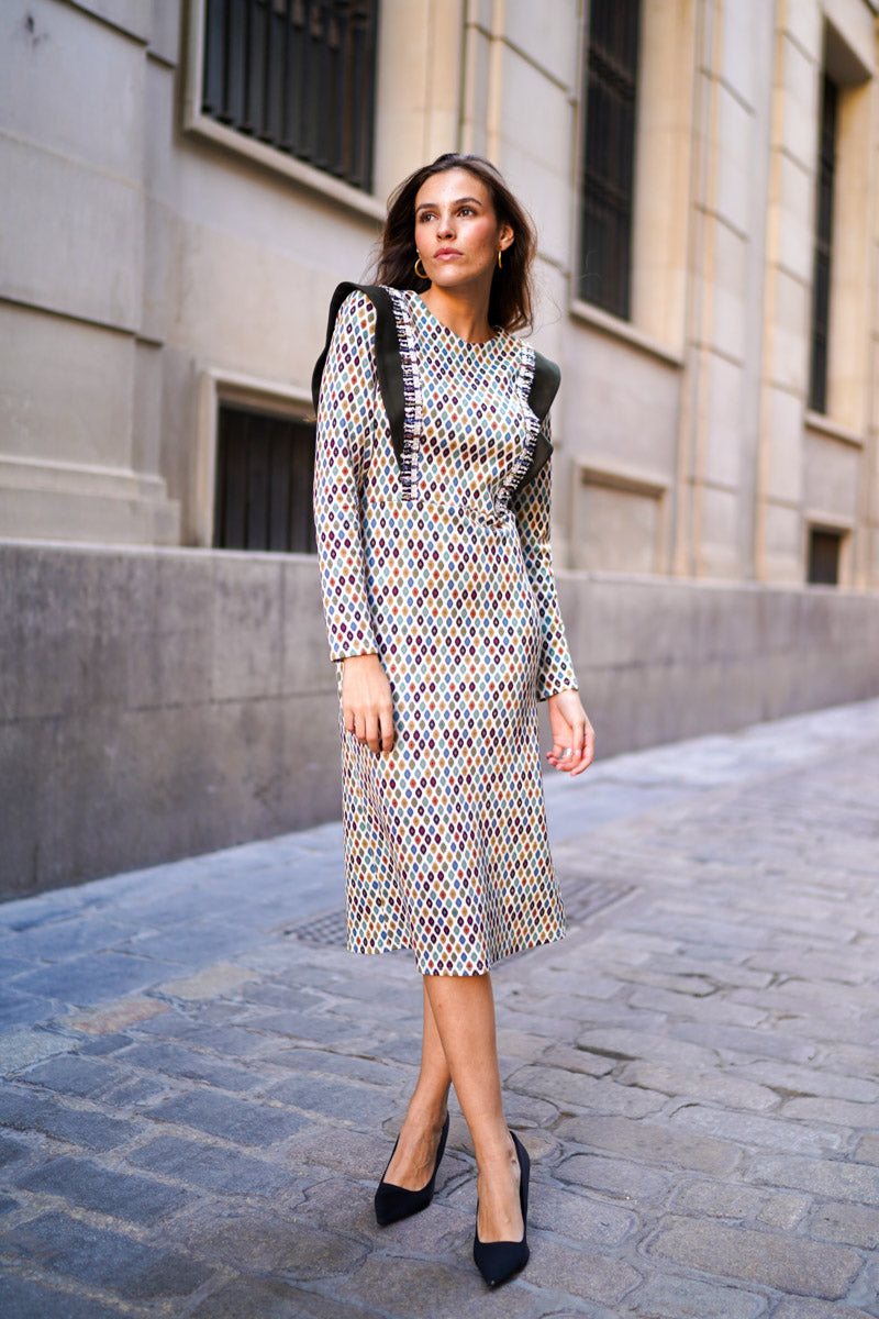 Vestido Aletas y Flequitos Verde