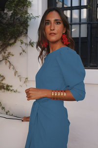 Vestido nudo midi