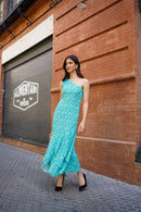 Vestido desigual volantes capas