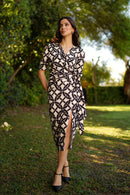 Vestido recogido lateral estampado