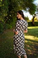 Vestido recogido lateral estampado