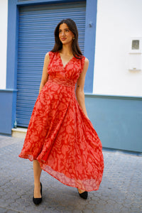 Vestido sisa fajin drapeado