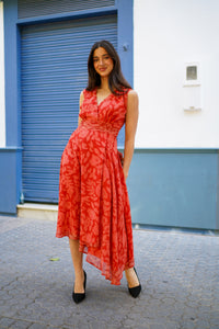 Vestido sisa fajin drapeado