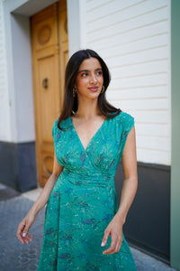 Vestido sisa fajin drapeado