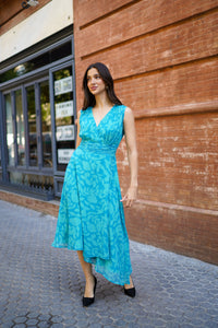 Vestido sisa fajin drapeado