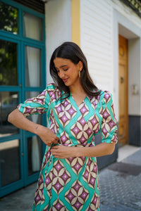 Vestido envolvente estampado