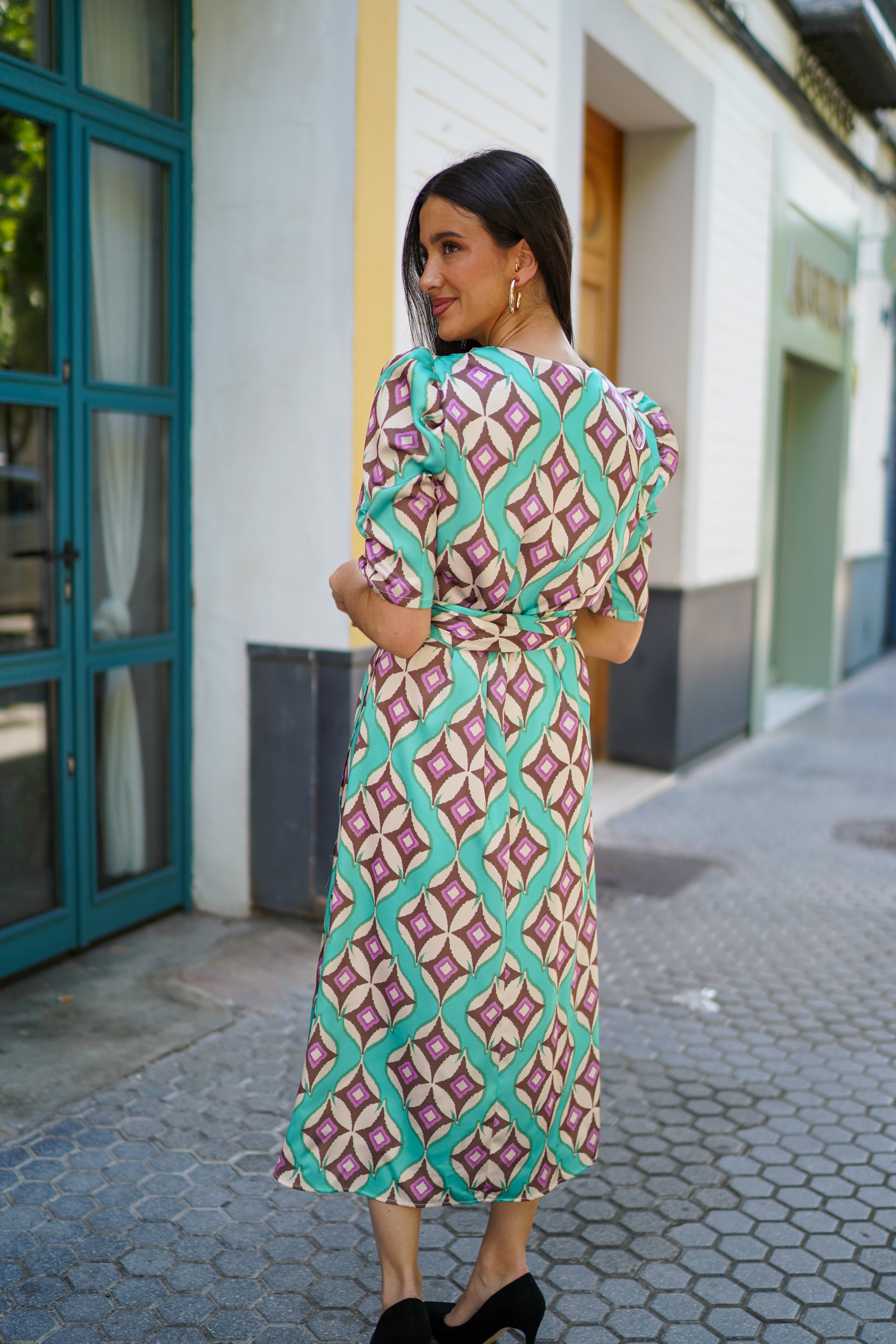 Vestido envolvente estampado