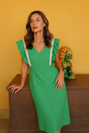 Vestido aletas con agreman