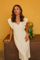 Vestido aletas con agreman