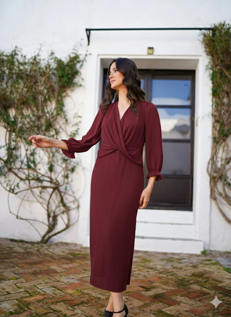Vestido Hervas nuevo Burdeos