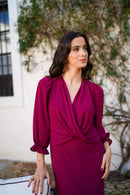 Vestido capelina nudo liso
