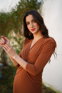 Vestido nudo centro liso