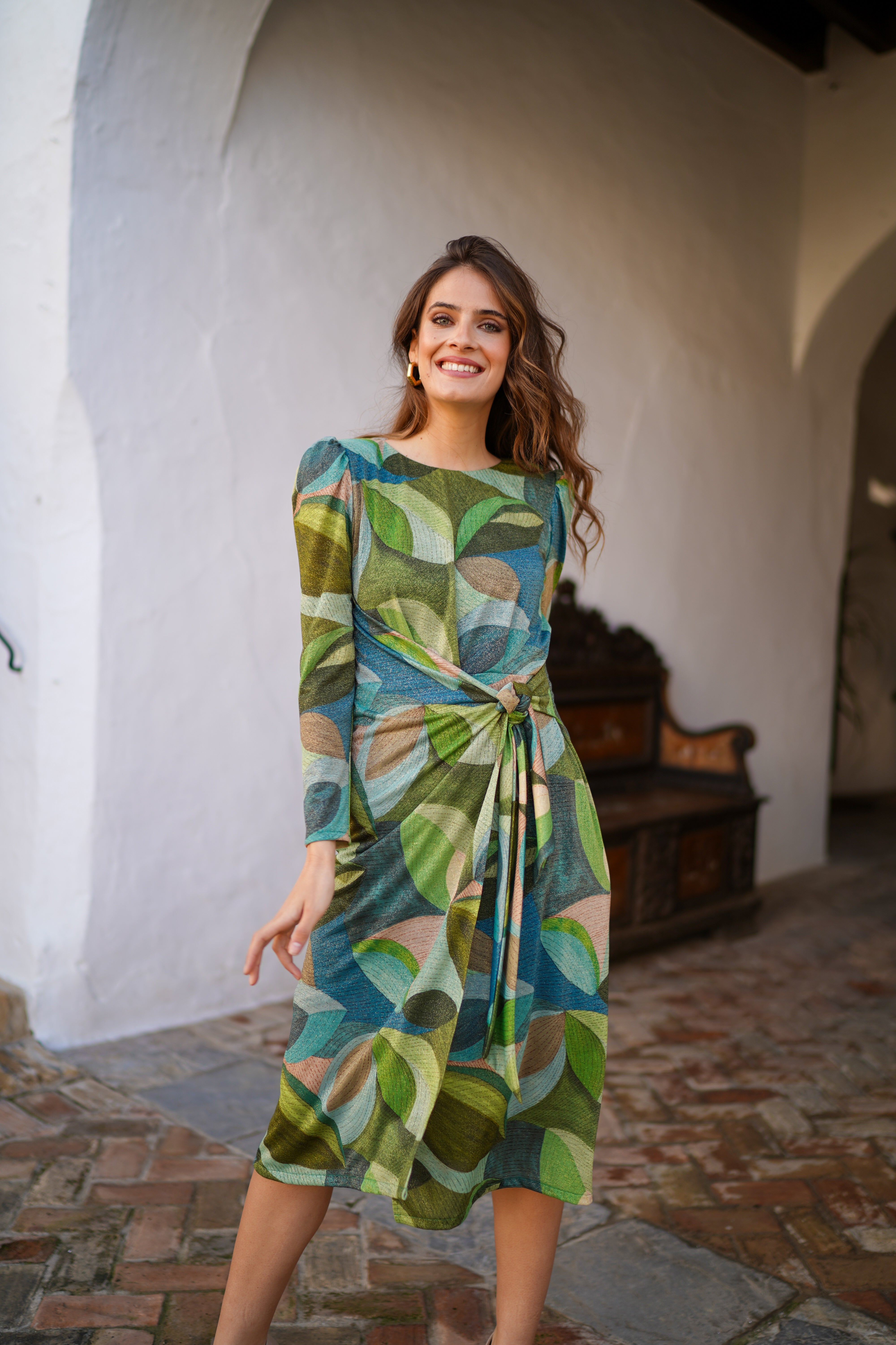 Vestido brillo lazada
