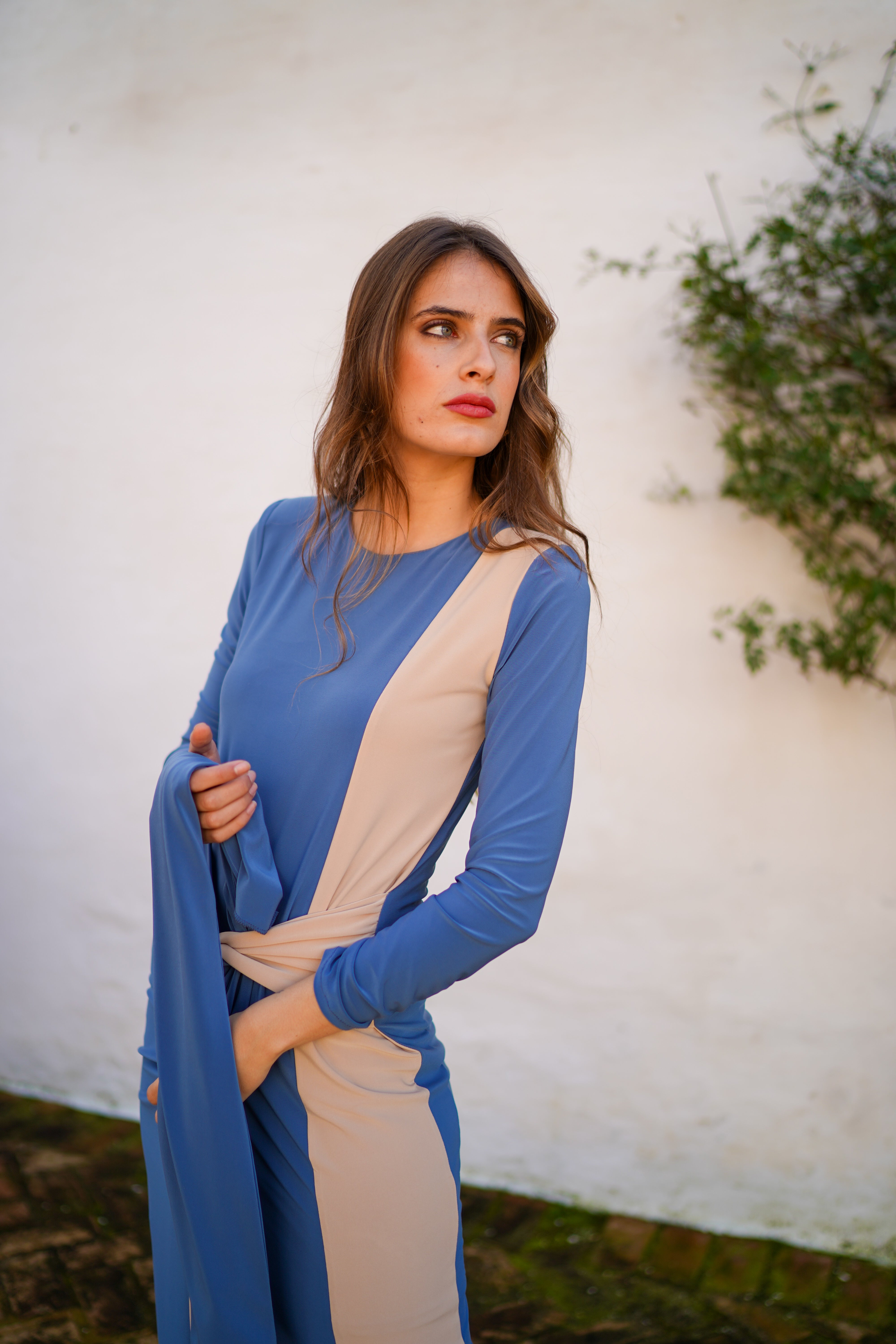 Vestido pañuelo liso