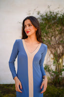 Vestido con cenefa liso