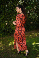 Vestido capelina nudo estampado