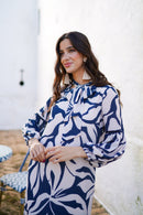 Vestido corbatin estampado