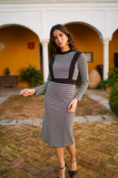 Vestido bicolor estampado