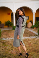 Vestido bicolor estampado