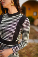 Vestido bicolor estampado
