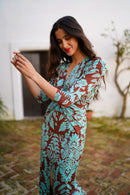 Vestido Nudo centro estampado