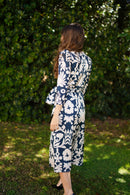 Vestido cruzado estampado