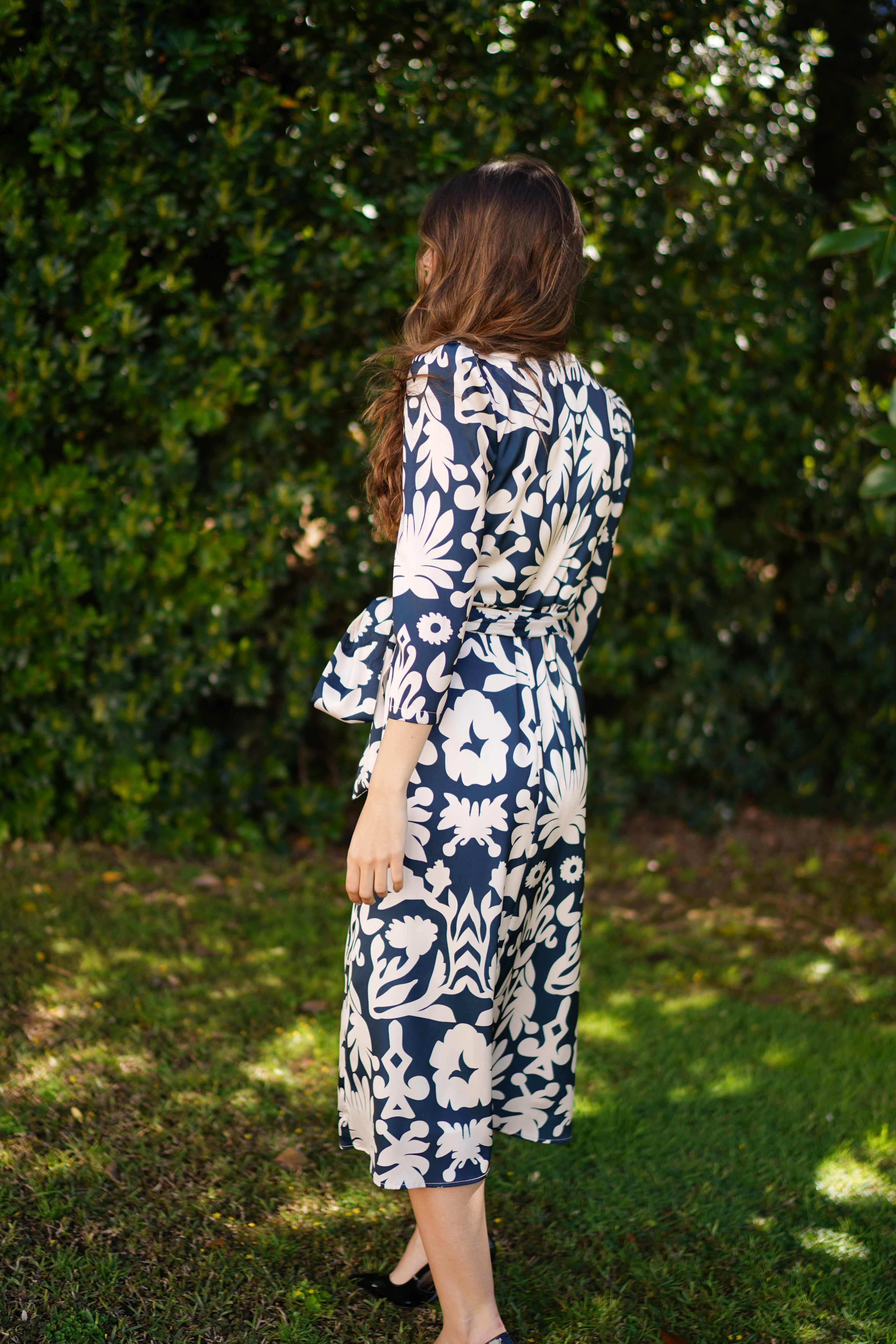 Vestido cruzado estampado